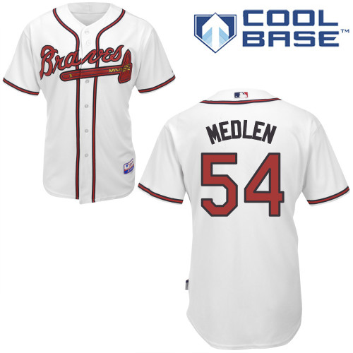 Kris Medlen #54 MLB Jersey-Atlanta Braves Men's Authentic Home White Cool Base Baseball Jersey